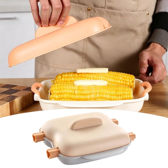 Microwave Corn Steamer, Microwave Corn Cooker, Food Grade Portable Steamer with Lid for Vegetables, Corn & Hot Dogs, Kitchen & Dorm Cooking Tool