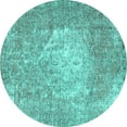 thumbnail image 1 of Ahgly Company Indoor Round Persian Turquoise Blue Traditional Area Rugs, 5' Round, 1 of 4