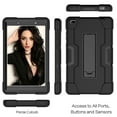 thumbnail image 5 of GoldCherry For Lenovo Tab E8 Case TB-8304F Heavy Duty Rugged Hybrid Armor with Build in Kickstand Cover for Lenovo Tab E8 TB-8304F/TB-8304F1 Tablet(Black+Black), 5 of 7