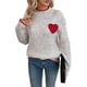 thumbnail image 3 of Suéter de Cuello Alto Oversize para Mujer, Estilo Murciélago, Larga, Jersey de Punto Grueso y Holgado. Gris S, 3 of 10