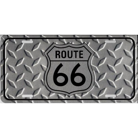 Route 66 Diamond Cut License Plate