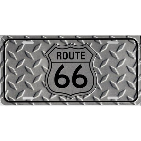 Route 66 Diamond Cut License Plate