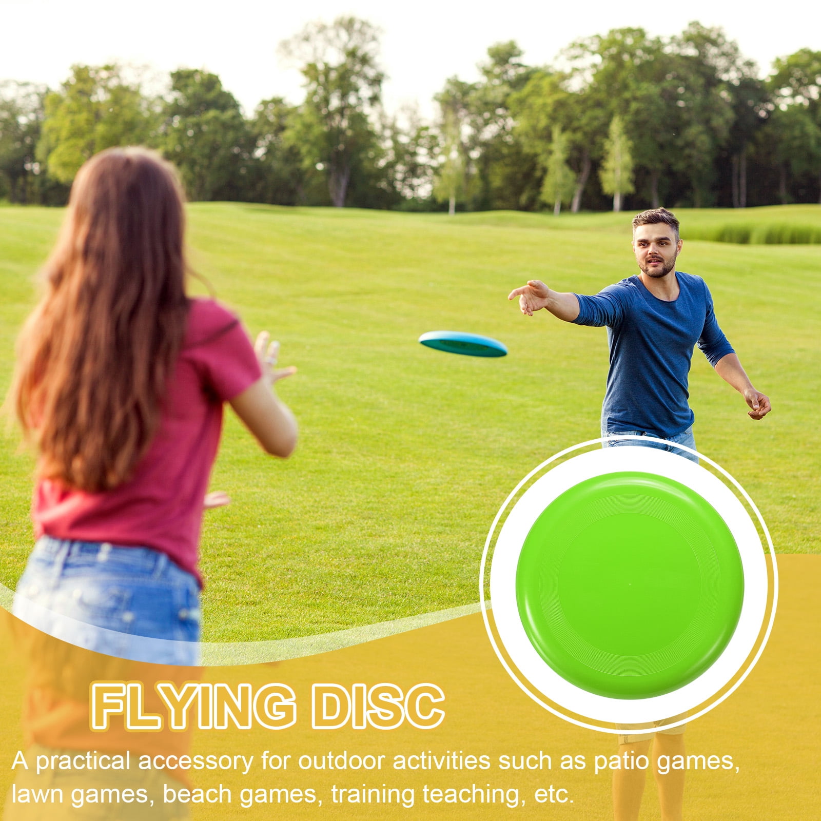 Uxcell Flying Disc Colorful Plastic Flying Disk Flyer for Outdoor Sports Training Playing Lawn Game Green