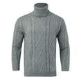 thumbnail image 5 of FAOWME Men Knitted Sweater Long Sleeve Turtleneck Solid Color Fashion Comfortable Warm Loose Pullover Top For Autumn Winter Daily Wear Gy2 L, 5 of 5