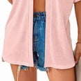 thumbnail image 2 of Women'S Short Sleeve Cardigan Summer Cardigan Casual Loose Beach Cover-Up Curved Hem Pink L, 2 of 5