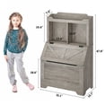 thumbnail image 2 of 2-estante para niños de madera almacenamiento gabinete: estante y toy almacenamiento con flip-top lid y cubby, gris finish para playroom, dormitorio, nursery, o school, 2 of 8