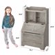 thumbnail image 2 of 2-estante para niños de madera almacenamiento gabinete: estante y toy almacenamiento con flip-top lid y cubby, gris finish para playroom, dormitorio, nursery, o school, 2 of 8