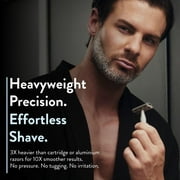 Rockwell Razors 6S Stainless Steel Adjustable Safety Razor for Men with 5 Razor Blades, Matte Silver