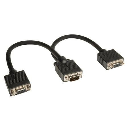 Split Hdmi Signal To 2 Tvs VGA Monitor Y Splitter Cable (HD15 M/2xF) 1-ft. (P516-001), Splits the VGA/XVGA signal providing simultaneous display of the same image on two monitors By Tripp Lite ()