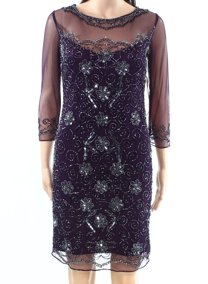 pisarro nights embellished mesh gown petite