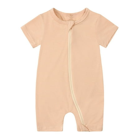 

GEZHEN Baby Jumpsuit Newborn Bamboo Fiber Short-Sleeved Romper Thin Rompers for Girls and Boys Baby Summer Fiber Short Sleeved Clothing Female Summer Suit Male Thin Crawling Suit Baby Baby Crawl Suit