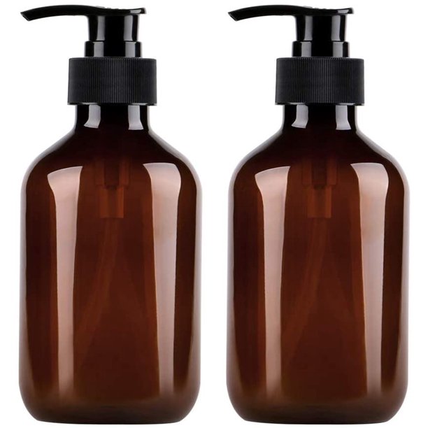 Botellas de Plástico con Dispensador de Bomba, 16.9 Oz/500 Ml, Botellas de Bomba, Contenedores Recargables para champú, Loción, Acondicionador, Jabón Líquido, Botella Dispensadora (2pc