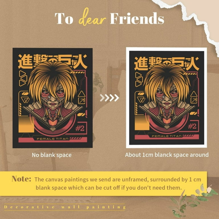 Attack on Titan Poster, Japanese Anime Canvas Decorative Poster