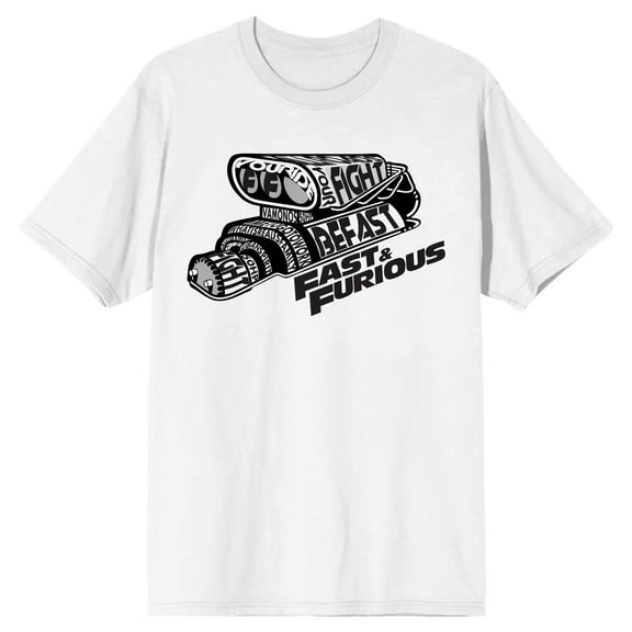 The Fast & The Furious Race Car Logo Men's White T-shirt-Medium