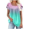 thumbnail image 2 of Fiudx Ofertas Flash Artículos En Oferta Camiseta Holgada de Manga Corta Plisada Estampada para Mujer, 2 of 4