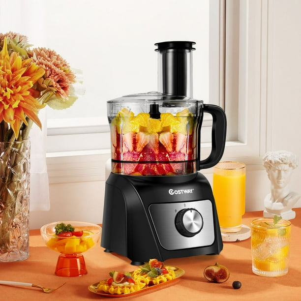 Robot de Cocina 500 W Licuadora Electrica de Zumos con 3 Hojas 3 Velocidades Doble Cierre Boles para Machacar Cortar Mechar Exprimir Negro 26 x 23 x