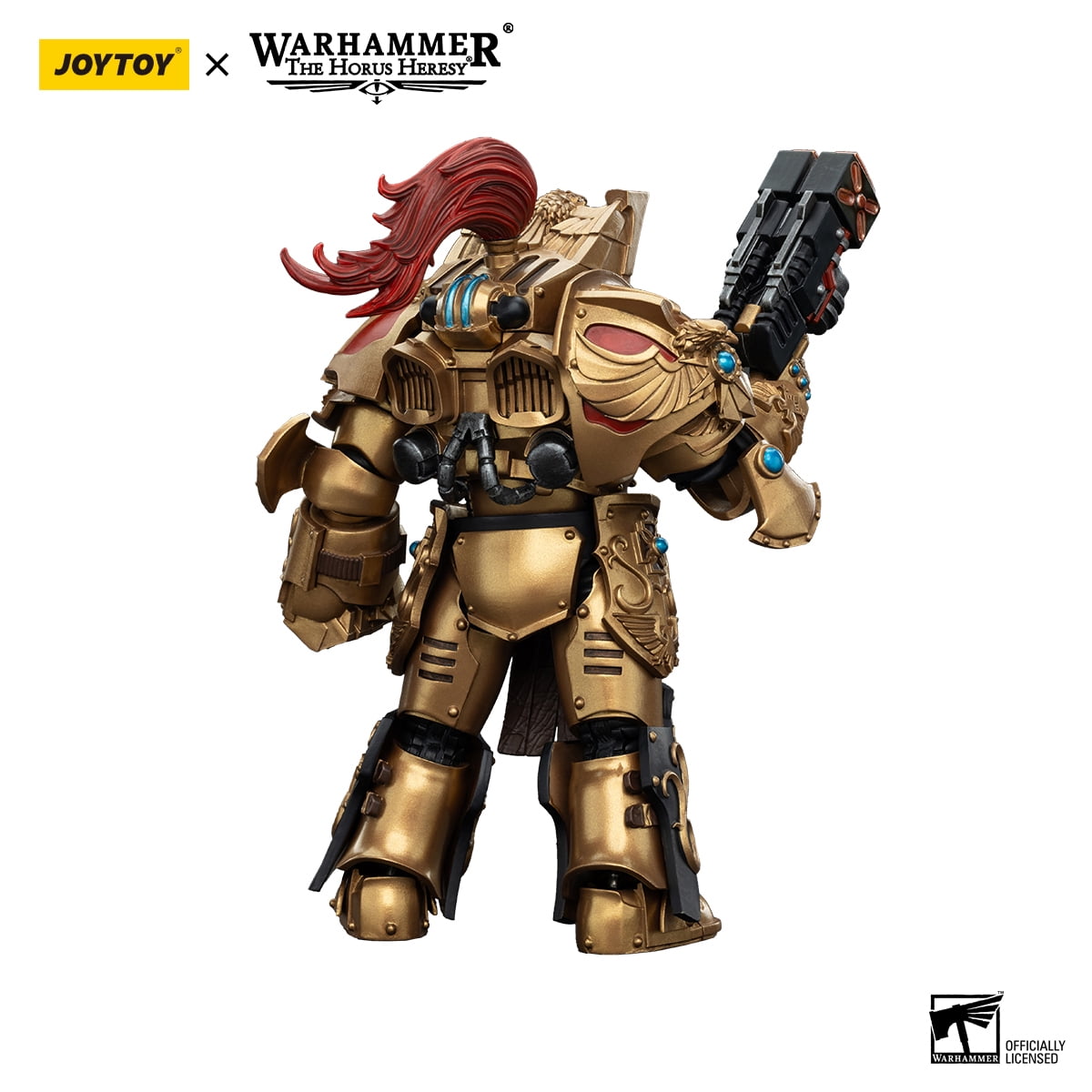 JOYTOY Warhammer 40K The Horus Heresy Legio Custodes Aquilon Terminator Squad Aquilon with twin-linked Adrathic Destructor Collection Model