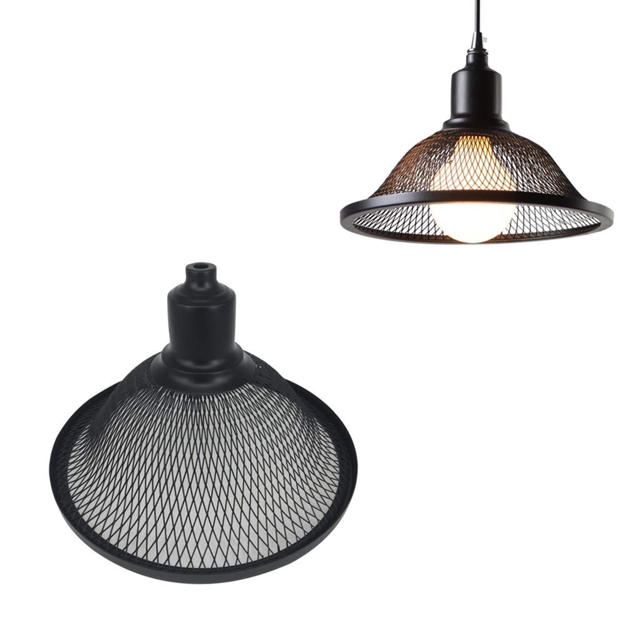 FSLiving Industrial Vintage Black Metal Bulb Guard Iron Mesh Fixture