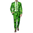 thumbnail image 2 of Hwmodou Men Going Home Outfit Male Long Sleeve Coat And Pants 2PCS Suit Printed Button And Multi Pockets Suit For Holiday Party Events Sports Suits For Man, 2 of 6