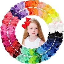 southwit 28pcs 6 Inches Grosgrain Ribbon Hair Bows Large Hair Bows Alligator Clips Hair Accessories for Baby Girls Toddlers Teens