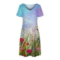 thumbnail image 4 of Dyegold Sundresses for Women Casual Summer - Beach Dresses for Women Casual Summer Sleeveless Knee Length A Line Dress V Neck Cami Floral Vacation Tunic Dress, 4 of 5