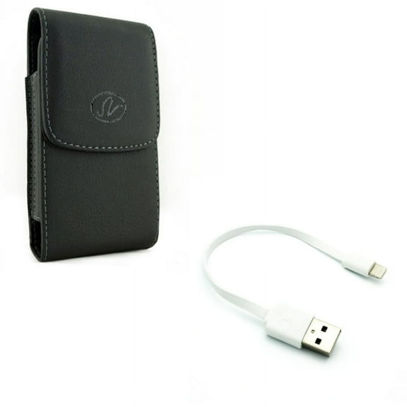 Holster Leather Case Belt Clip w Cord Charger Short USB Cable N8J for iPhone XS Max XR 8 PLUS 7 Plus 6S Plus 11 Pro Max 6 Plus