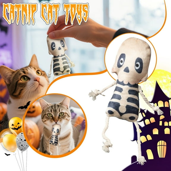 SugarBloom Halloween Catnip Plush Toys for Cats - Soft & Safe Interactive Cat Toys, Perfect for Indoor Play, Exercise & Boredom Relief,white