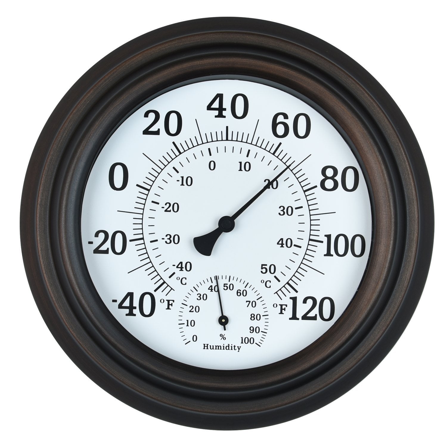 8" Decorative Indoor/Outdoor Patio Wall Thermometer (Bronze)