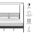 thumbnail image 2 of Marlowe 4-Poster Canopy Metal King Platform Bed in Charcoal, 2 of 10
