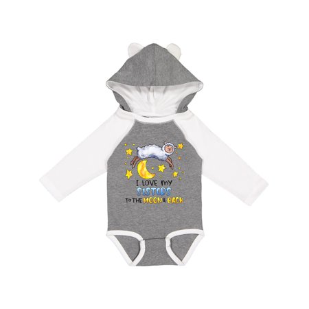 

Inktastic I Love my Sisters to the Moon and Back Cute Sheep Gift Baby Boy or Baby Girl Long Sleeve Bodysuit