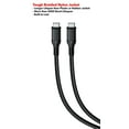 thumbnail image 2 of 60W USB-C to USB-C Nylon Braided Fast Charging/Data Cable Cord Charger (3 ft) for Cat S75, 2 of 6