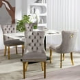 thumbnail image 4 of JESTOP Velvet Dining Chair Set of 4, Upholstered Tufted Dining Room Chair with Nailhead Trim and Solid Gold Plated Leg for Kitchen(Grey), 4 of 9