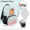 thumbnail image 7 of Pzuqiu Sprinkle Capybara Ice Cream Kids Backpack for Ages 6-18 17 Inch Large Capacity Breathable Elementary School Backpack for Boys Girls Back to School Travel Essential, 7 of 7