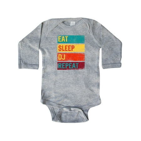

Inktastic DJ Eat Sleep DJ Repeat Music Gift Baby Boy or Baby Girl Long Sleeve Bodysuit