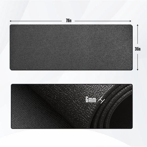 Workout Equipment Mat 36 x 78 in, Anti-Slip 1/4" Thick Exercise Floor Mat, Durable Noise-Reducing & Tear-Resistant Protection for Treadmill & Home Gym