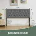 thumbnail image 4 of JONPONY Tufted Upholstered Headboard Queen Size, Solid Wood Head Board with  Adjustable Height  Headboard from 37" to 51",Bed Frame Adapters,Gray,Headboard Only, 4 of 12
