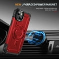 thumbnail image 3 of for iPhone 15 Case Magnetic with Camera Ring Kickstand, Slim Shockproof Military Protecive Wireless Charging Phone Cover Case Compatible with iPhone 15, Red, 3 of 7