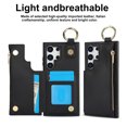 thumbnail image 6 of Allytechgroup for Samsung Galaxy S24 Ultra Wallet Case, Zipper Pocket Cards Holder RFID Blocking Ring Holder Stand Bumper Shockproof PU Leather Retro Phone Case for Samsung Galaxy S24 Ultra, Black, 6 of 8