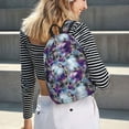 thumbnail image 5 of Lsque Purple Marble Texture Pattern Canvas Daypack, Durable Backpack, High-quality Versatile Backpack,Vintage Compact Backpack-Small, 5 of 6