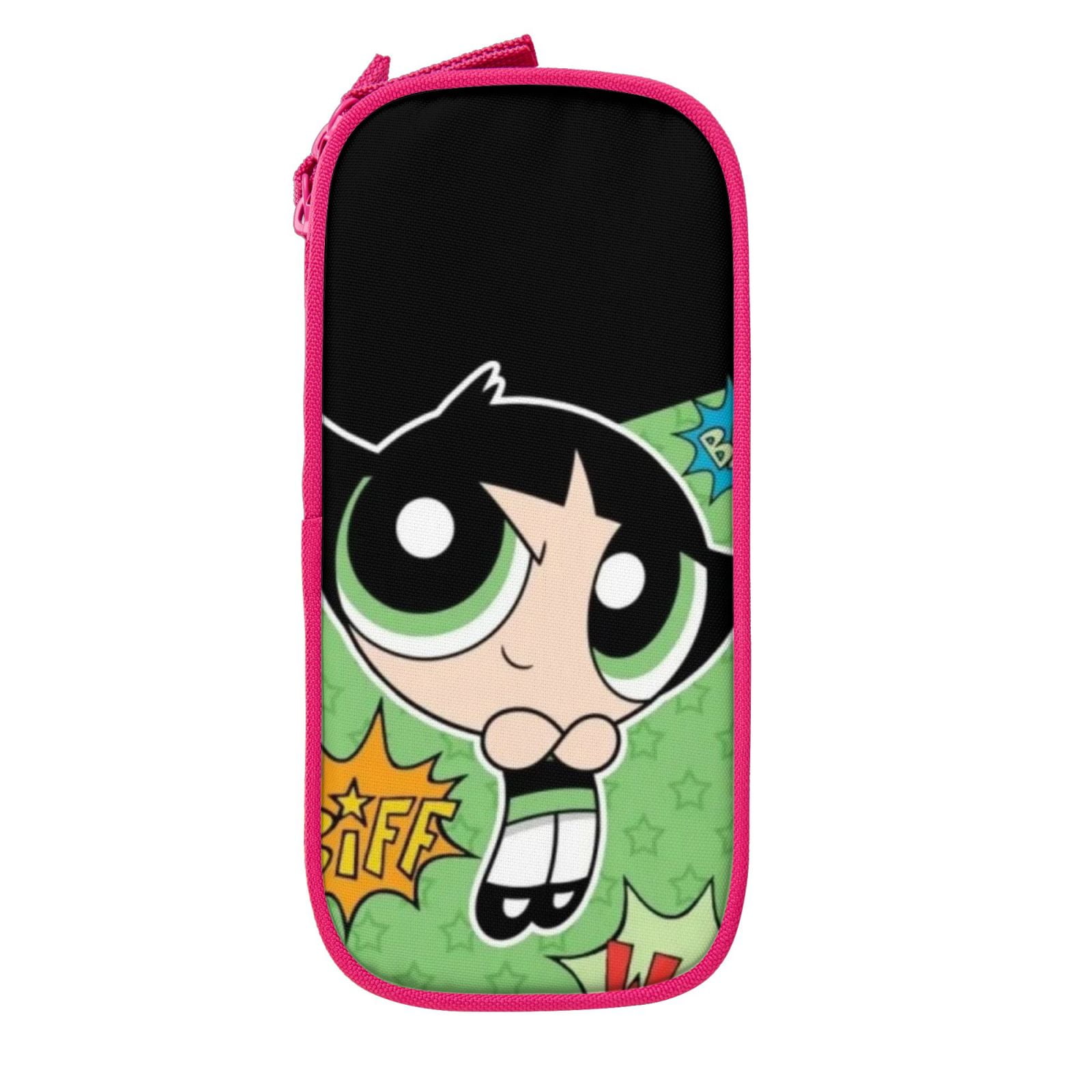 The Powerpuff Gi-rls Pencil Case Large Capacity Pencil Pouch Penbag Office Stationery Organizer Travel Makeup Bag Pink