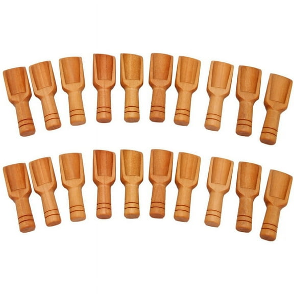 20PCs Wooden Mini Scoop Salt Sugar Coffee Spoon Kitchen Cooking Tool