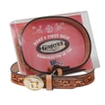 thumbnail image 2 of GINGERICH Baby’s First Belt & Buckle Gift Set – Light Brown Embossed Leather 20” Belt with 2-Tone Horse Trophy Buckle – Handcrafted in USA Keepsake for Baby Cowboy or Cowgirl, 2 of 3
