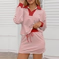 thumbnail image 3 of Wlynlyn Womens 2 Piece Outfits Striped Casual Sweatshirt Skirt Sets Long Sleeve Faashion Tops Vacation Matching Lounge Sets, 3 of 6