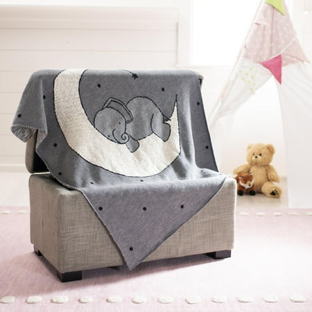 UPC: 0889048687189 | SAFAVIEH Ella Sleeping Elephant 32 x 40 Baby Throw Grey