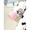 thumbnail image 6 of KIMI BEAR Newborn Baby Girls Rompers Long Sleeves Cow Print Bodysuits Button Down One-piece with Headband Fall Pink 9-12 Months, 6 of 8