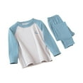 thumbnail image 2 of Cethrio Kids Boys Girls Pajama Sets, Long Sleeve Cotton Comfy Tops and Pants Set Blue Size 10-11 T, 2 of 3