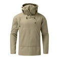 thumbnail image 4 of Sweat à Capuche Rétro pour Hommes avec Col Montant, Coupe Ample Décontractée, Style Business, Manches Longues Mi-Longues, Couleur Unie, 4 of 7