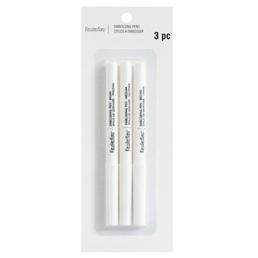 Embossing Pens by Recollections - Dual Tip Pens for Heat Embossing - Hand Lettering & Card Making – Clear Ink for Precision Crafting & DIY Projects - 3 Count