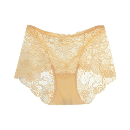 Bigersell Womens Panties Seamless Clearance Womens Underwear Seamless High Cut Panty Style P-1380 Cotton Plus Size Panties Thongs Ladies High Waist Briefs Mid Waist Women s Briefs Beige XL