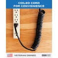 thumbnail image 5 of Iron Forge Cable SJEOW Black Outdoor Coiled Extension Cord 8 ft, 14/3, 15 Amp Oil Resistant & Flame Retardant 3 Prong Coiled Wire for Outdoor & Indoor, 5 of 7